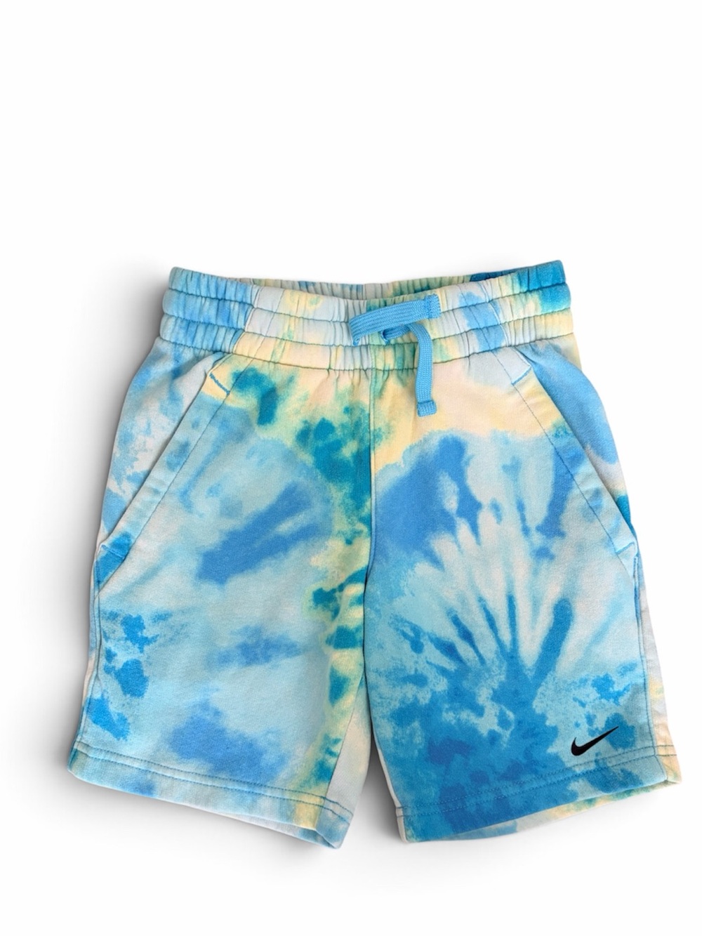 Nike Kids Blue & Yellow Tie-Dye Fleece Shorts